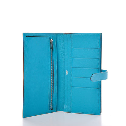 Hermes Chevre Mysore Bearn Gusset Wallet Bleu Azteque 5 of 8