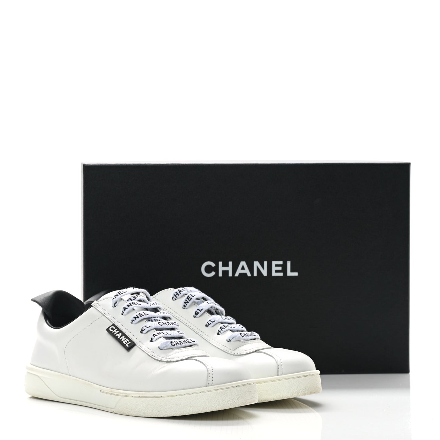 Calfskin CC Womens Sneakers 37.5 White