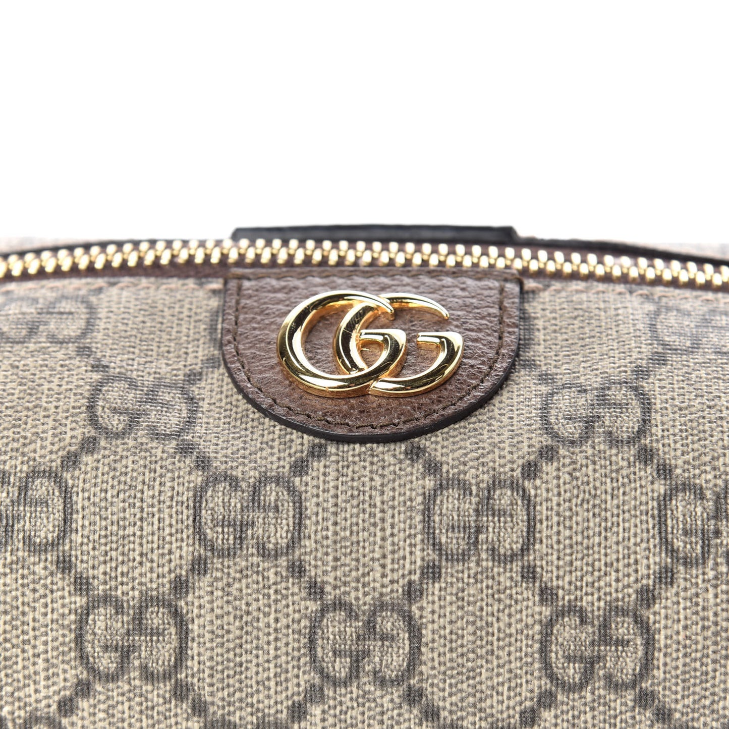Soft GG Supreme Monogram Calfskin Medium Ophidia Cosmetic Case Beige Ebony New Acero