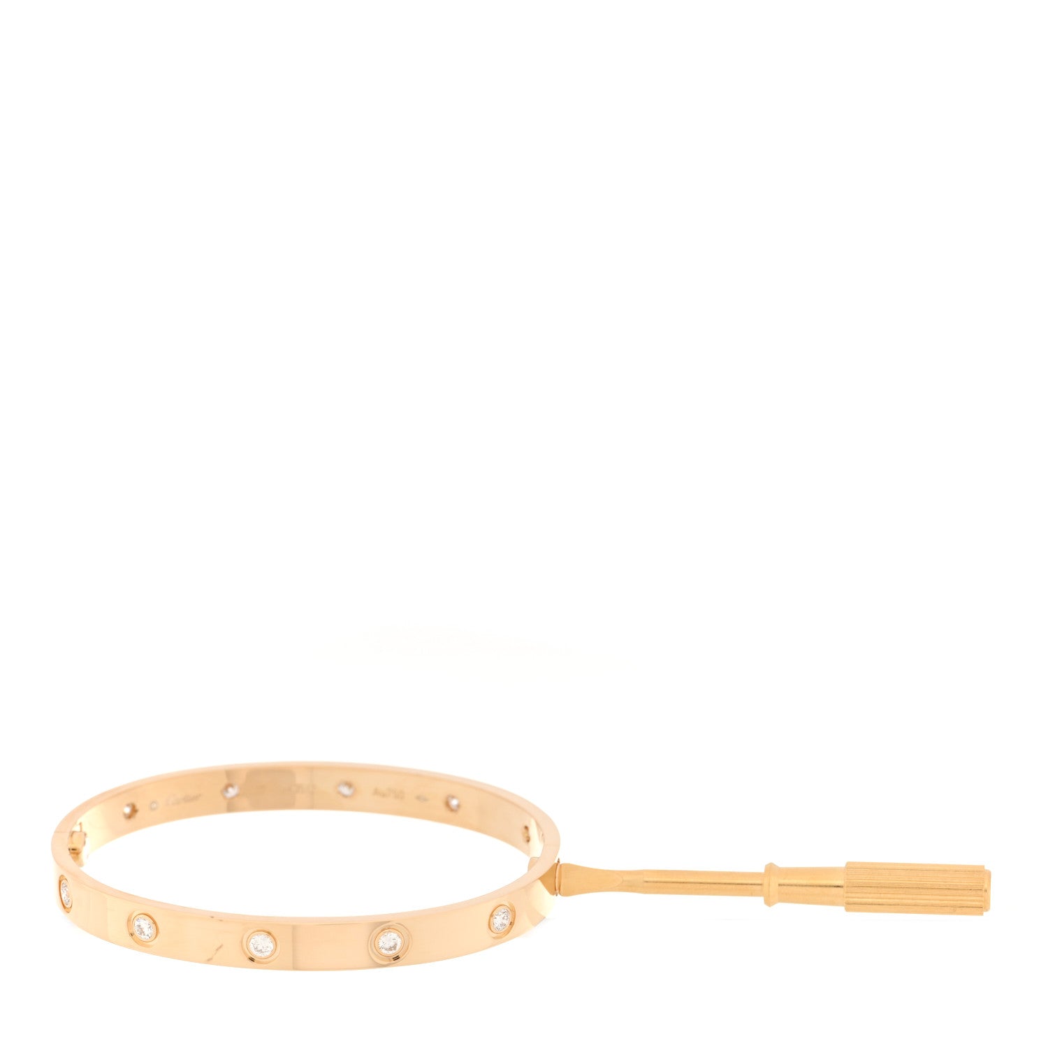 Cartier 18K Yellow Gold 10 Diamond LOVE Bracelet 17 6 of 12