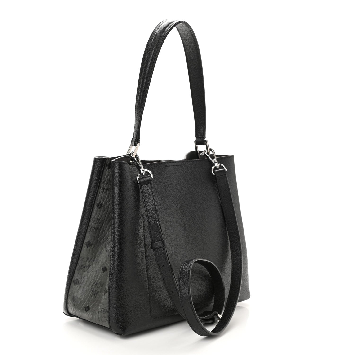 MCM Grained Calfskin Visetos Medium Sarah Hobo Black 3 of 11