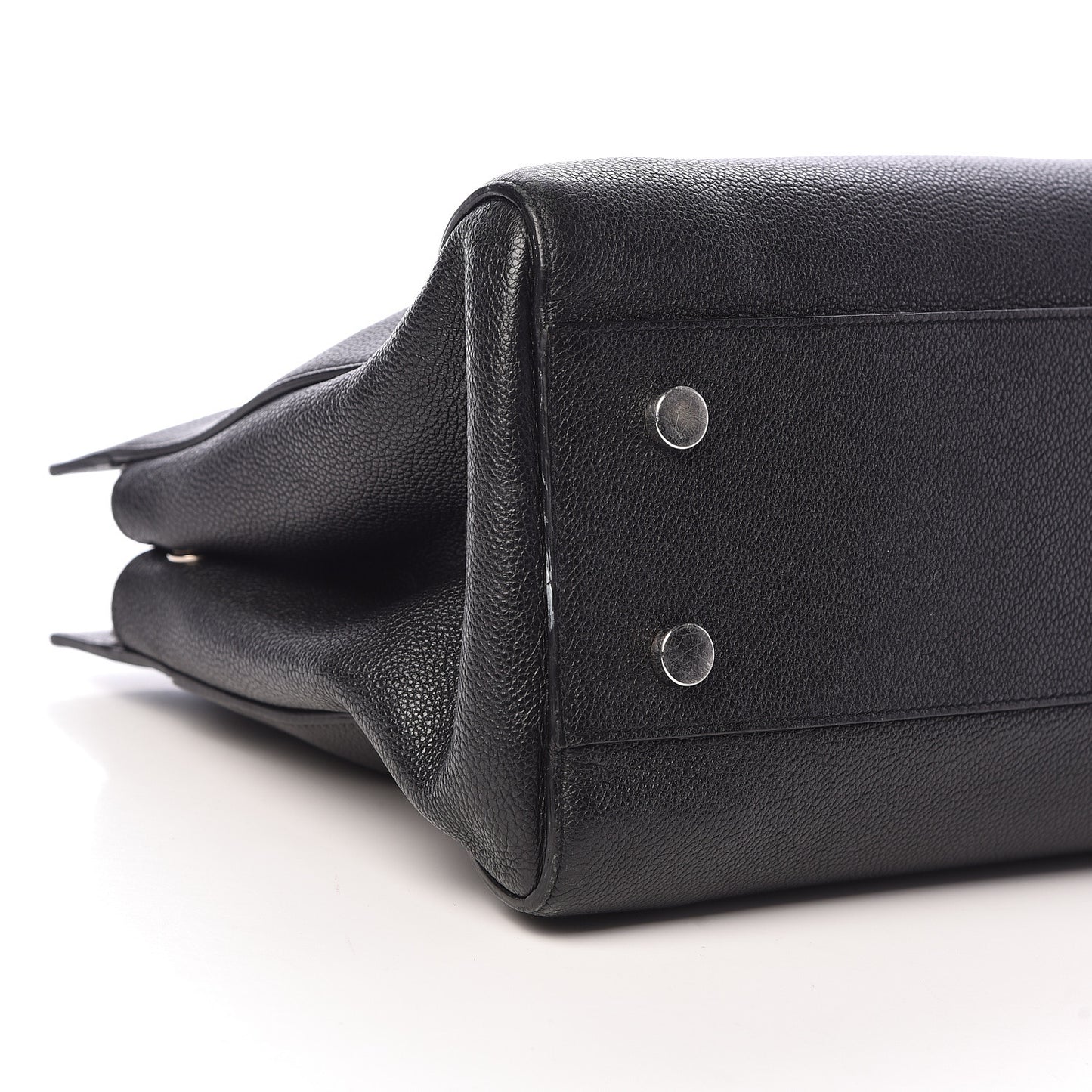Grained Calfskin Medium Rive Gauche Cabas Black