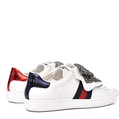 Gucci Calfskin Ayers Web Womens Ace Bow Lace Sneakers 35.5 White 4 of 10
