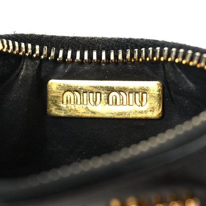 Miu Miu Shiny Calfskin Pouch Key Ring Black 6 of 7