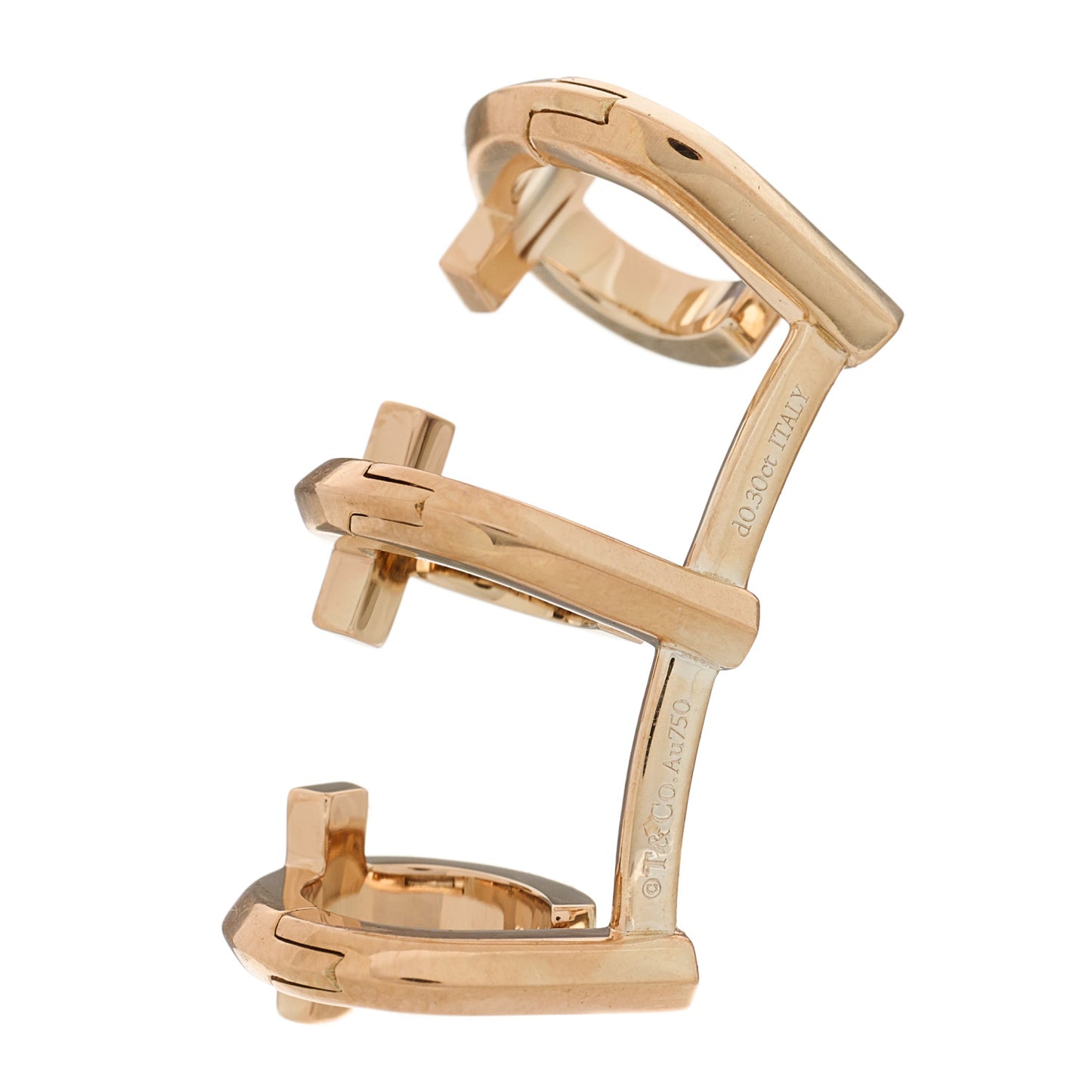 18K Rose Gold Diamond T T1 Ear Cuff Earring