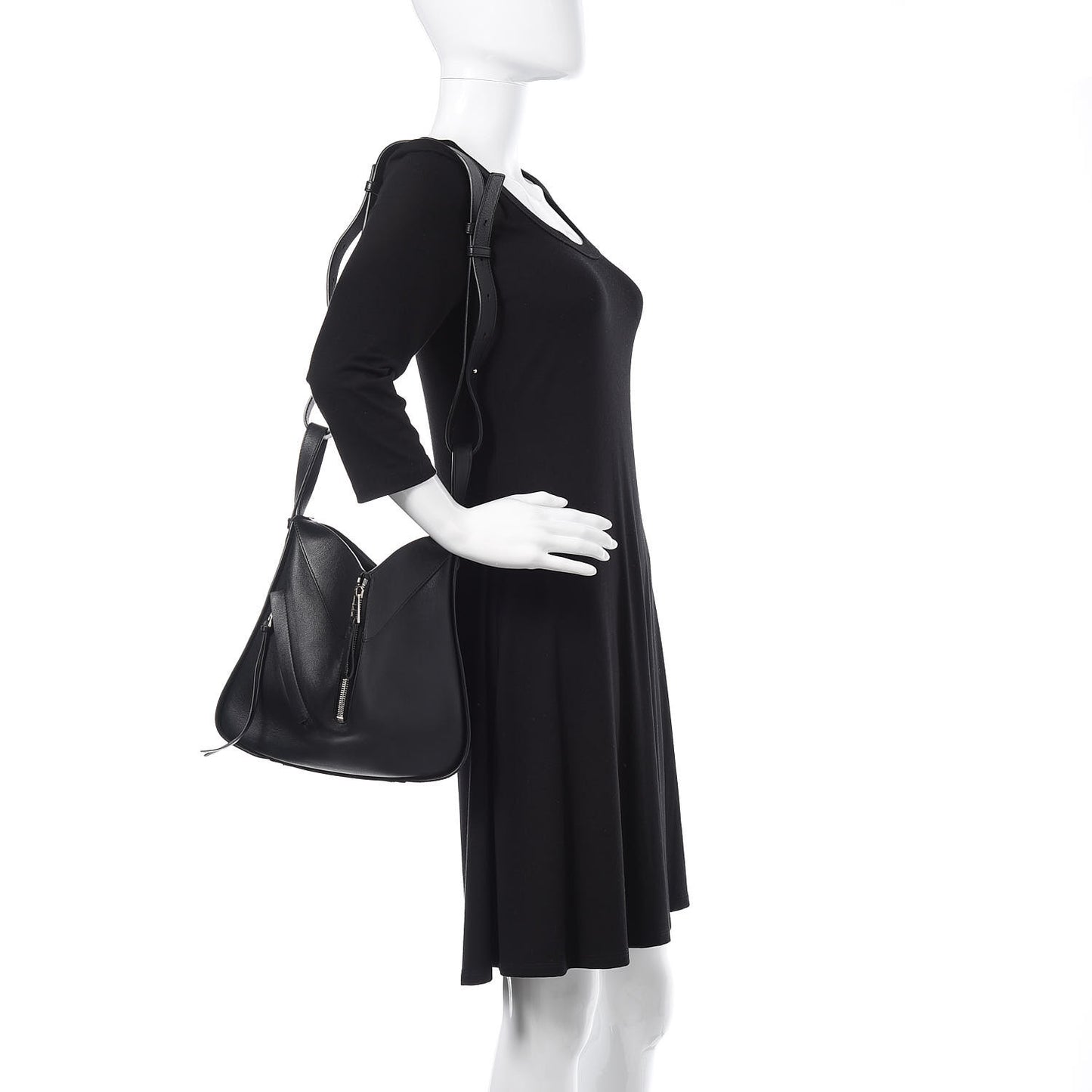 Calfskin Small Hammock Shoulder Bag Black