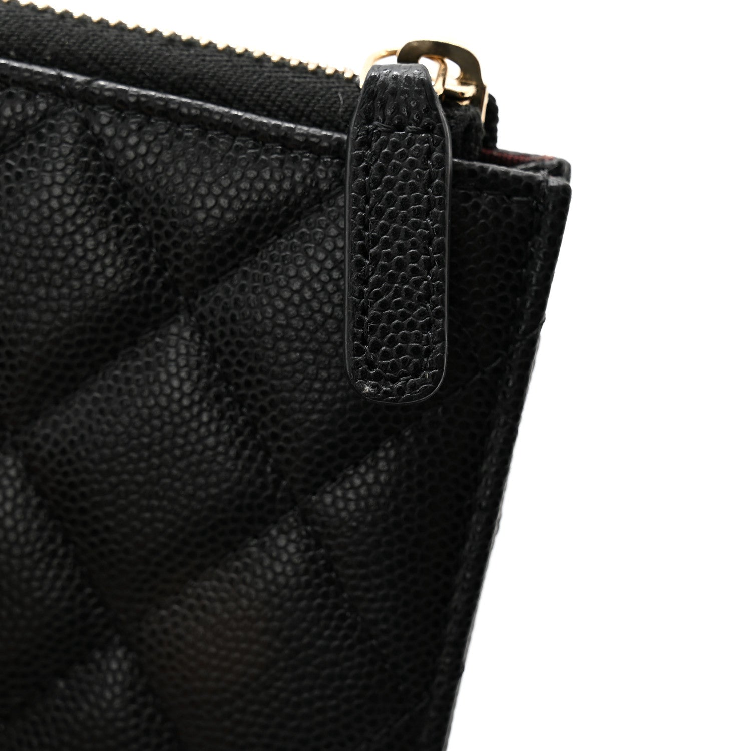 Chanel Caviar Quilted Phone Holder Zip Clutch Black 10 of 10