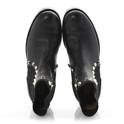 Valentino Garavani Calfskin Rockstud Beatle Chelsea 20mm Ankle Boots 36 Black 2 of 11