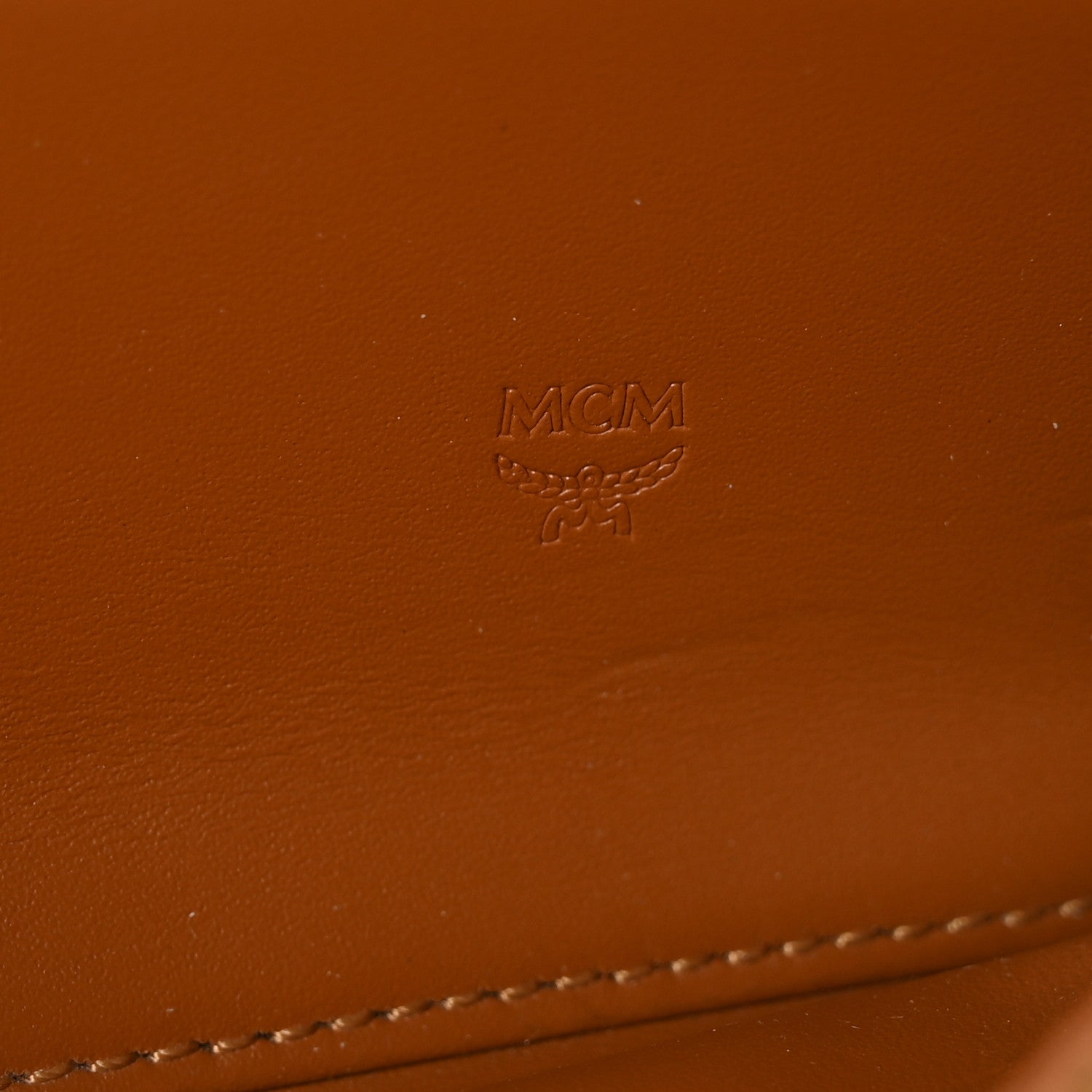 MCM Visetos Large Zip Around Wallet Cognac 7 of 7