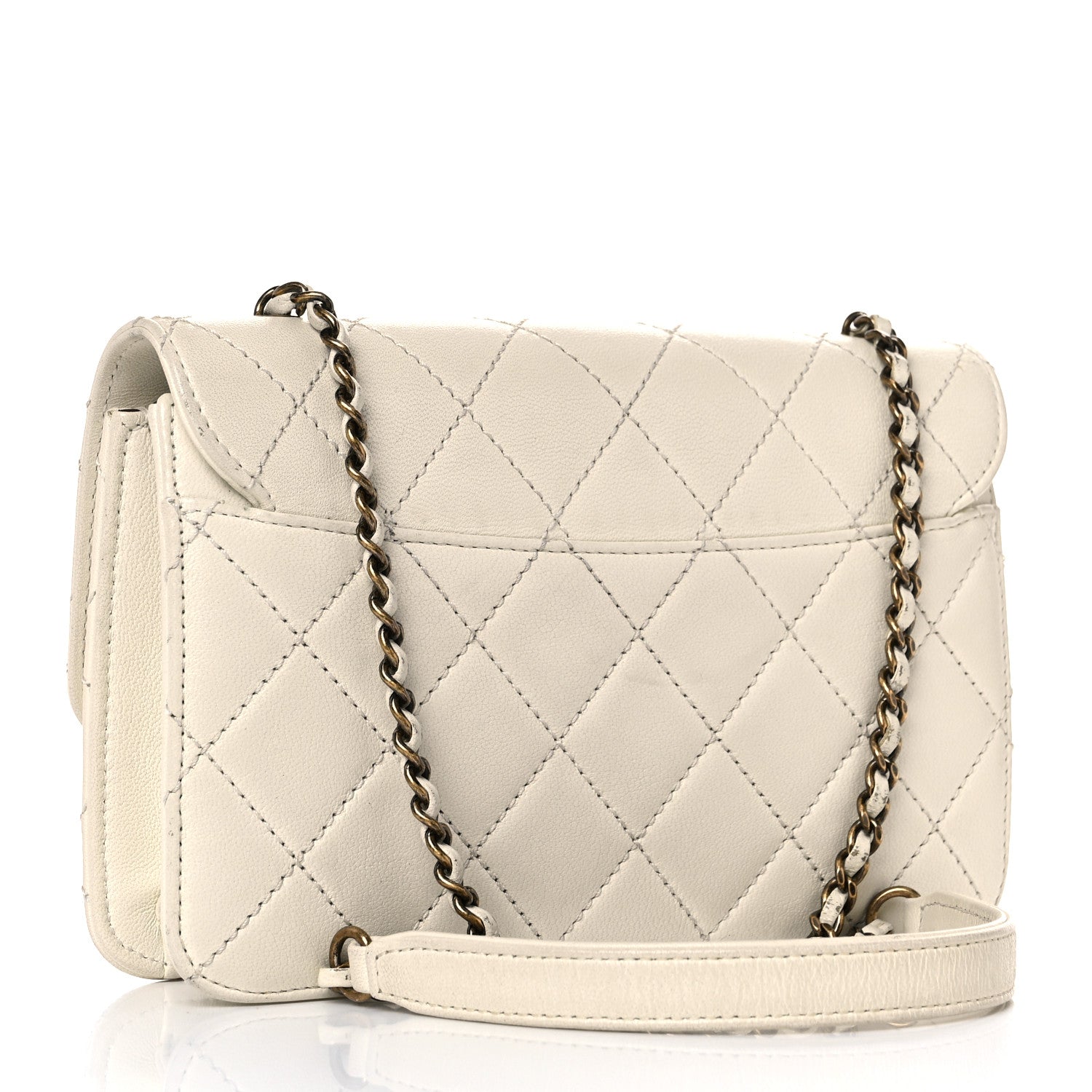 Chanel Sheepskin Quilted Mini Beauty Lock Flap White 3 of 23