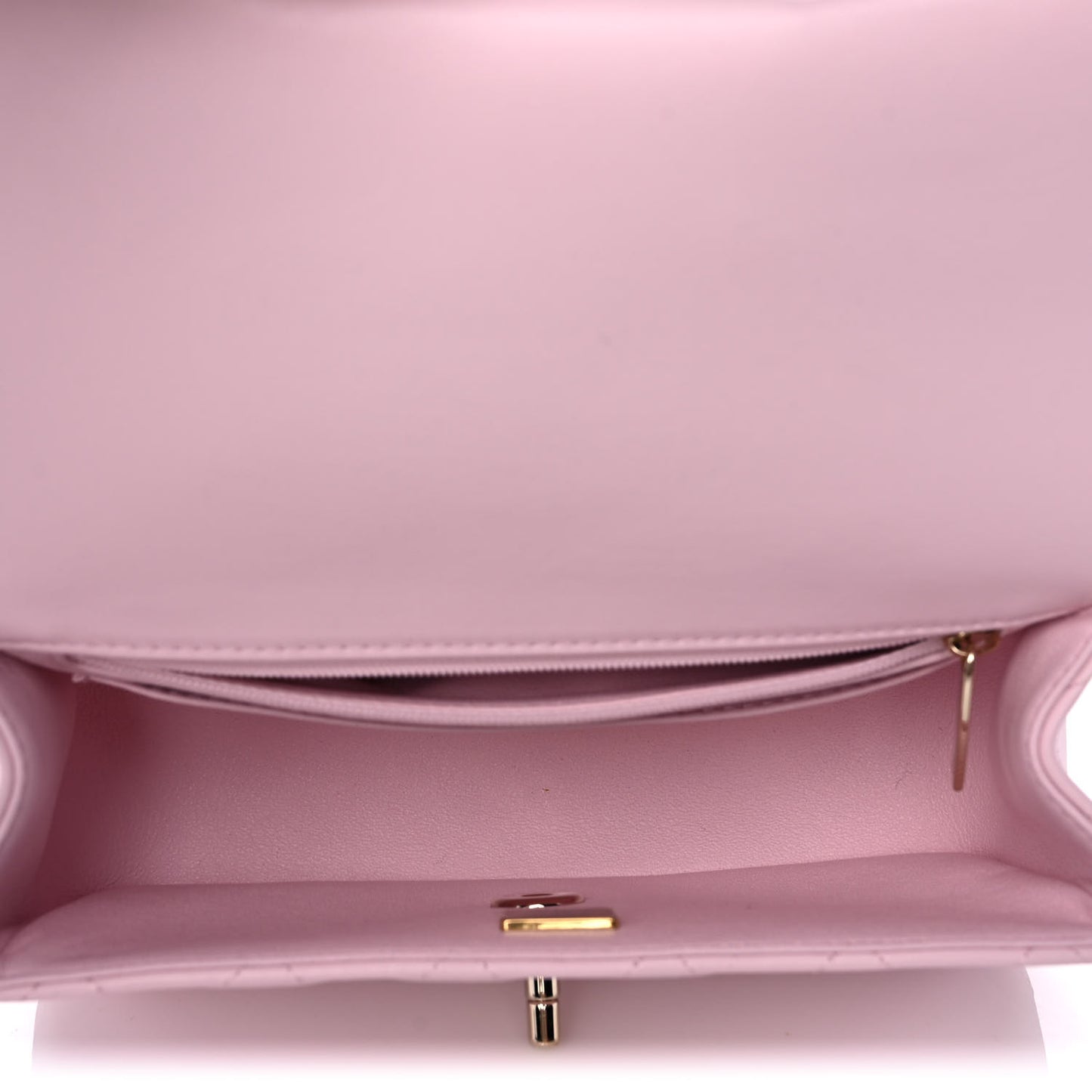 Lambskin Quilted Mini Top Handle Rectangular Flap Light Pink