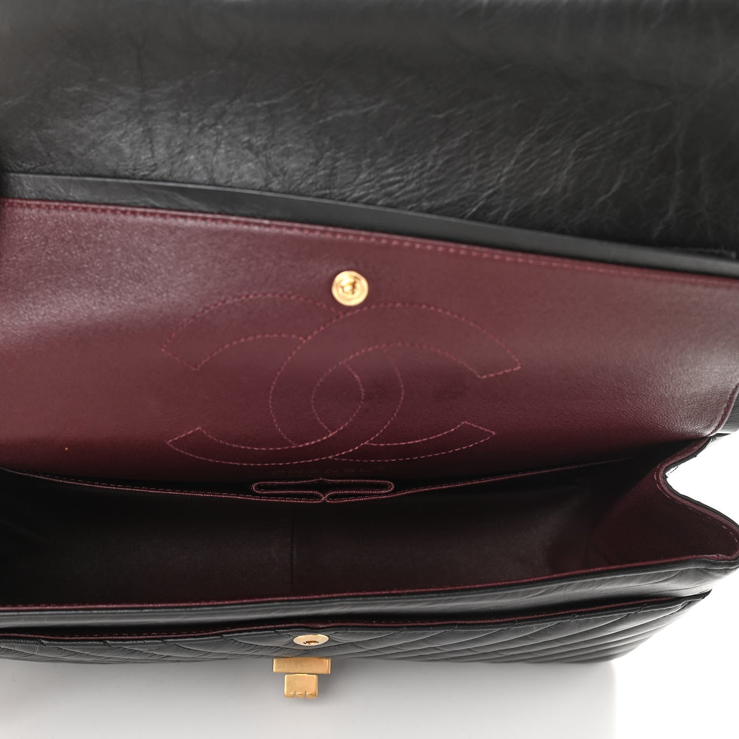 Chanel Aged Calfskin Chevron Quilted 2.55 Reissue 226 Flap Black 5 of 13