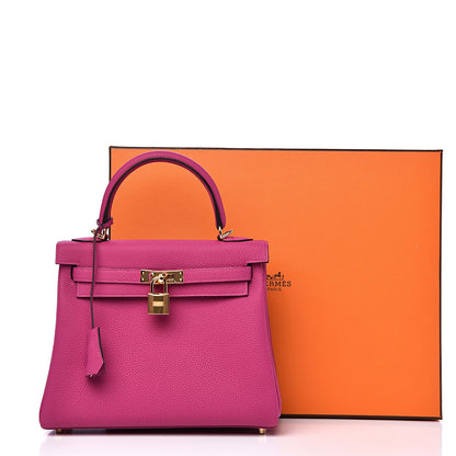 Hermes Togo Kelly Retourne 25 Rose Pourpre 30 of 30