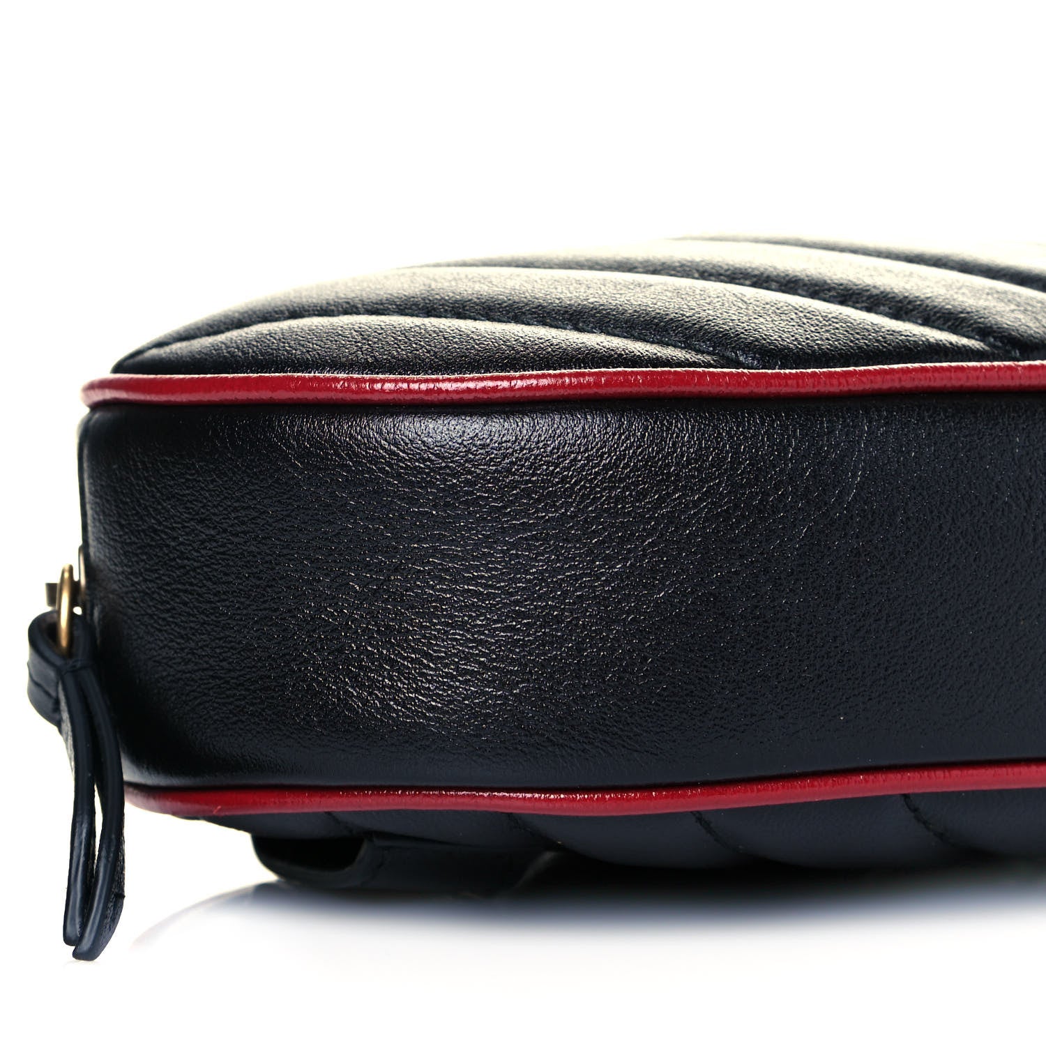Gucci Azalea Calfskin Matelasse Diagonal Torchon GG Marmont Belt Bag 75 30 Black Romantic Cerise 10 of 11