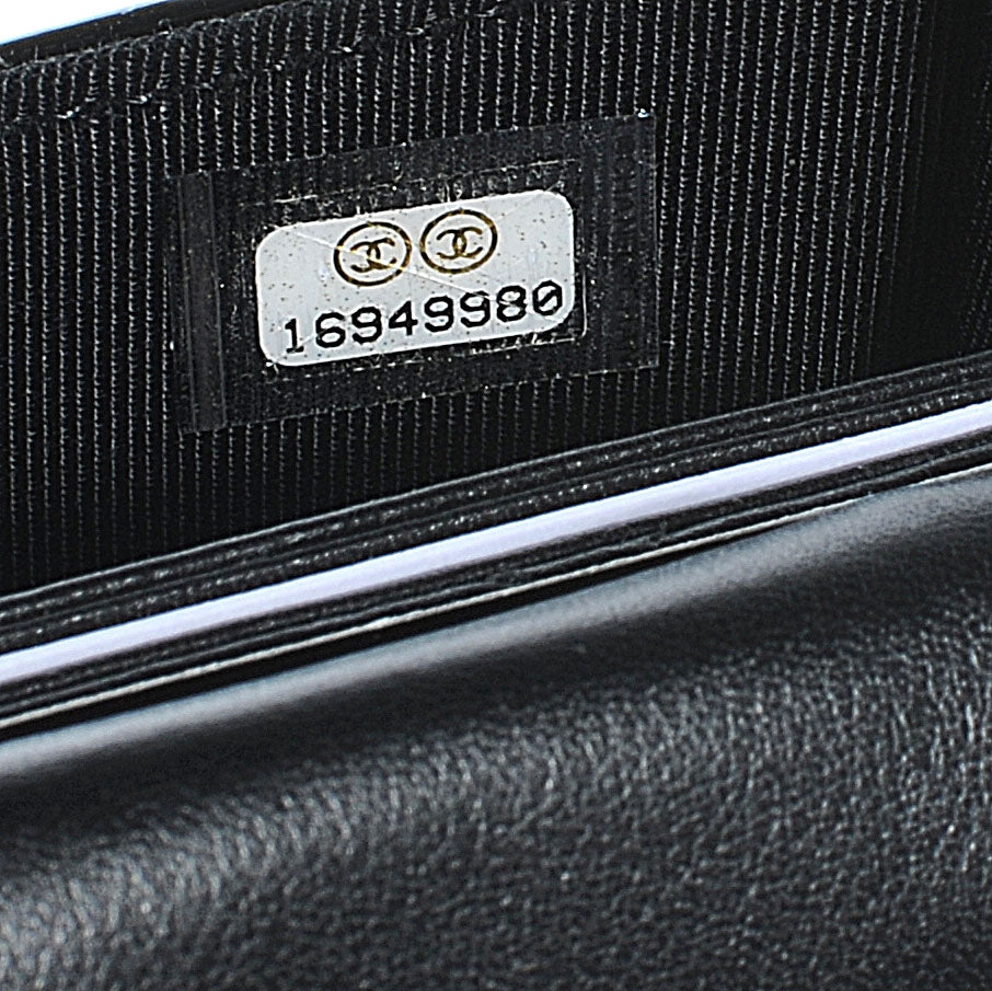 Patent Quilted Travel Wallet Black