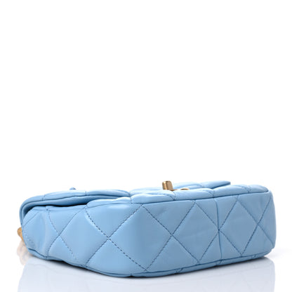 Chanel Lambskin Quilted Mini Lacquered Chain Flap Light Blue 4 of 12