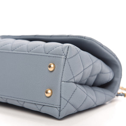 Chanel Caviar Lizard Quilted Mini Coco Handle Flap Light Blue 7 of 11