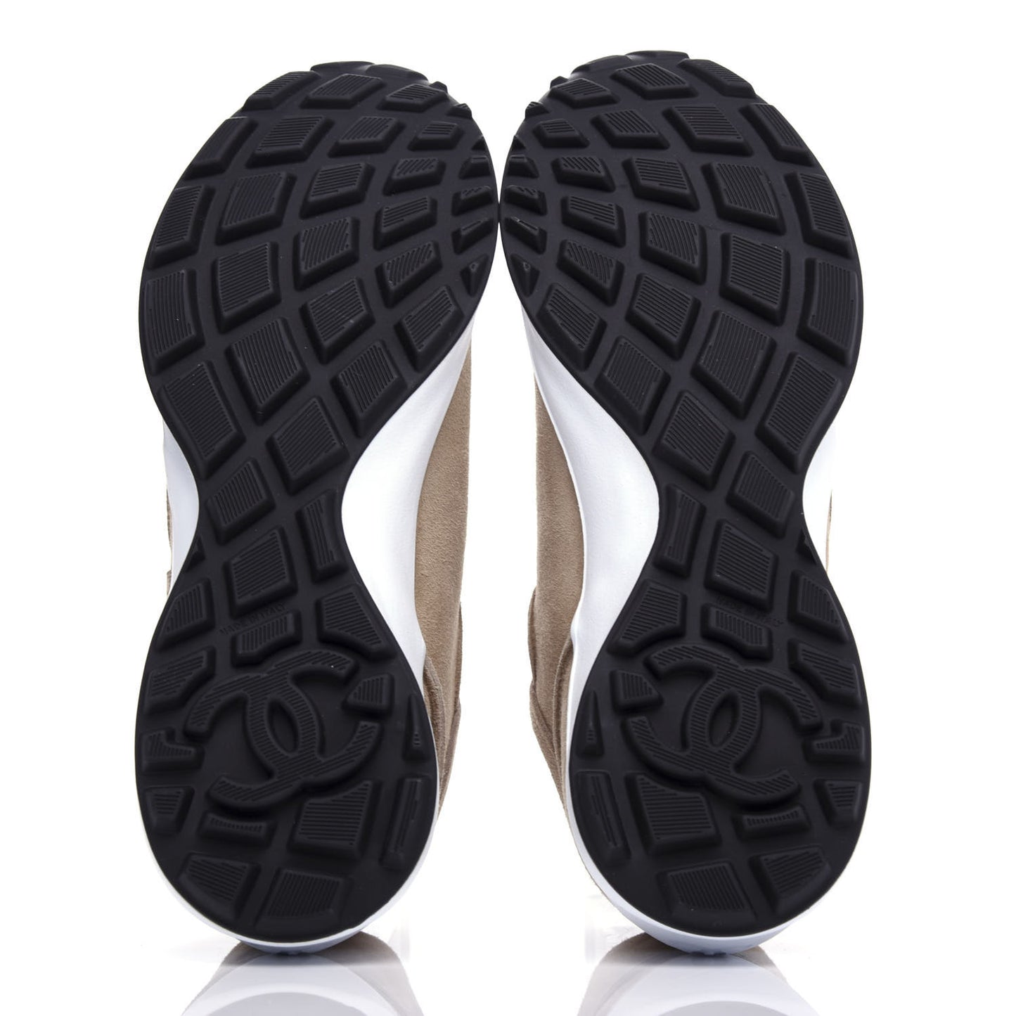 Suede Goatskin CC Sneakers 38.5 Dark Beige