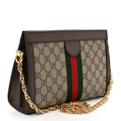 Gucci GG Supreme Monogram Web Medium Ophidia Chain Shoulder Bag Brown 3 of 10