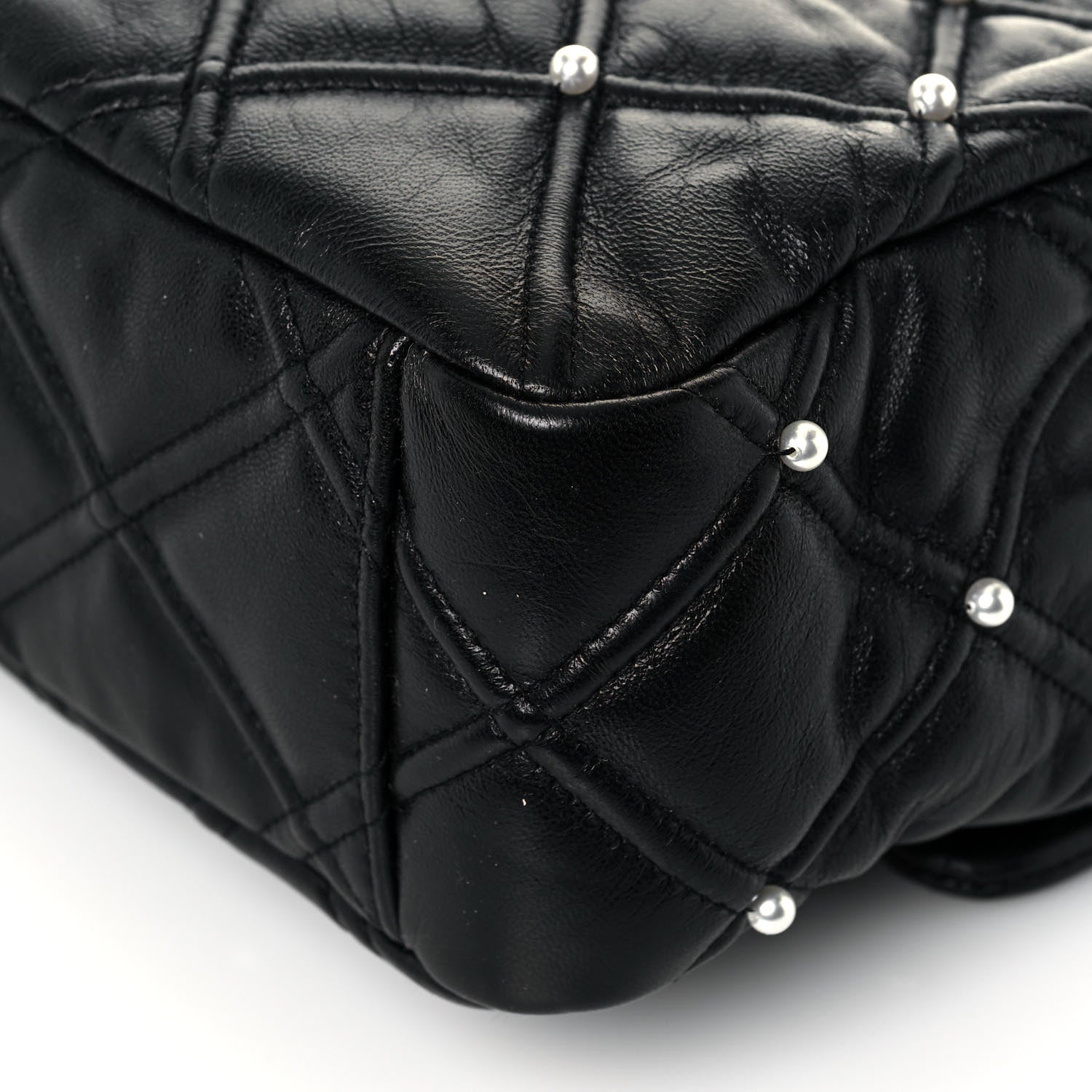 Chanel Lambskin Quilted Pearl Studded Flap Black 8 of 15