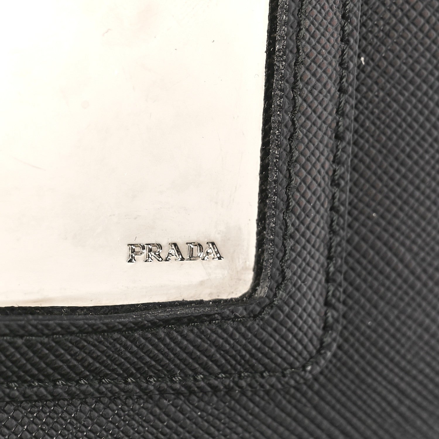 Prada Saffiano Vernice Mini Crossbody Wallet Black 6 of 8