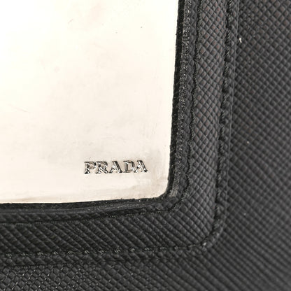 Prada Saffiano Vernice Mini Crossbody Wallet Black 6 of 8