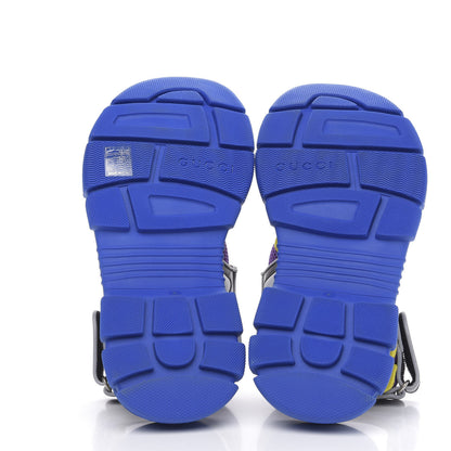 Gucci X SEGA Calfskin Mesh Mens Aguru Sandals 9 Black Blue Purple 5 of 9