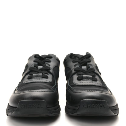 Chanel Lambskin Fabric CC Uniform Sneakers 37.5 Black 2 of 8