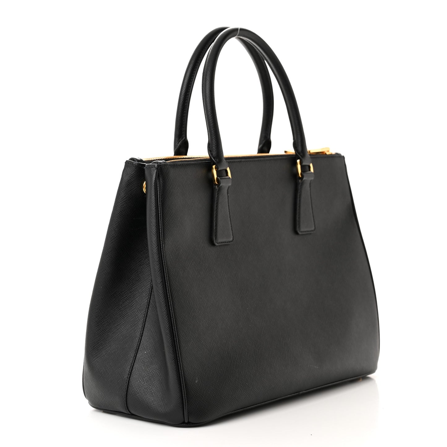 Saffiano Lux Large Galleria Double Zip Tote Black