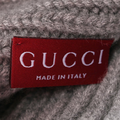 Gucci Wool Cashmere Knit Double G Beanie Hat L Light Grey 6 of 6