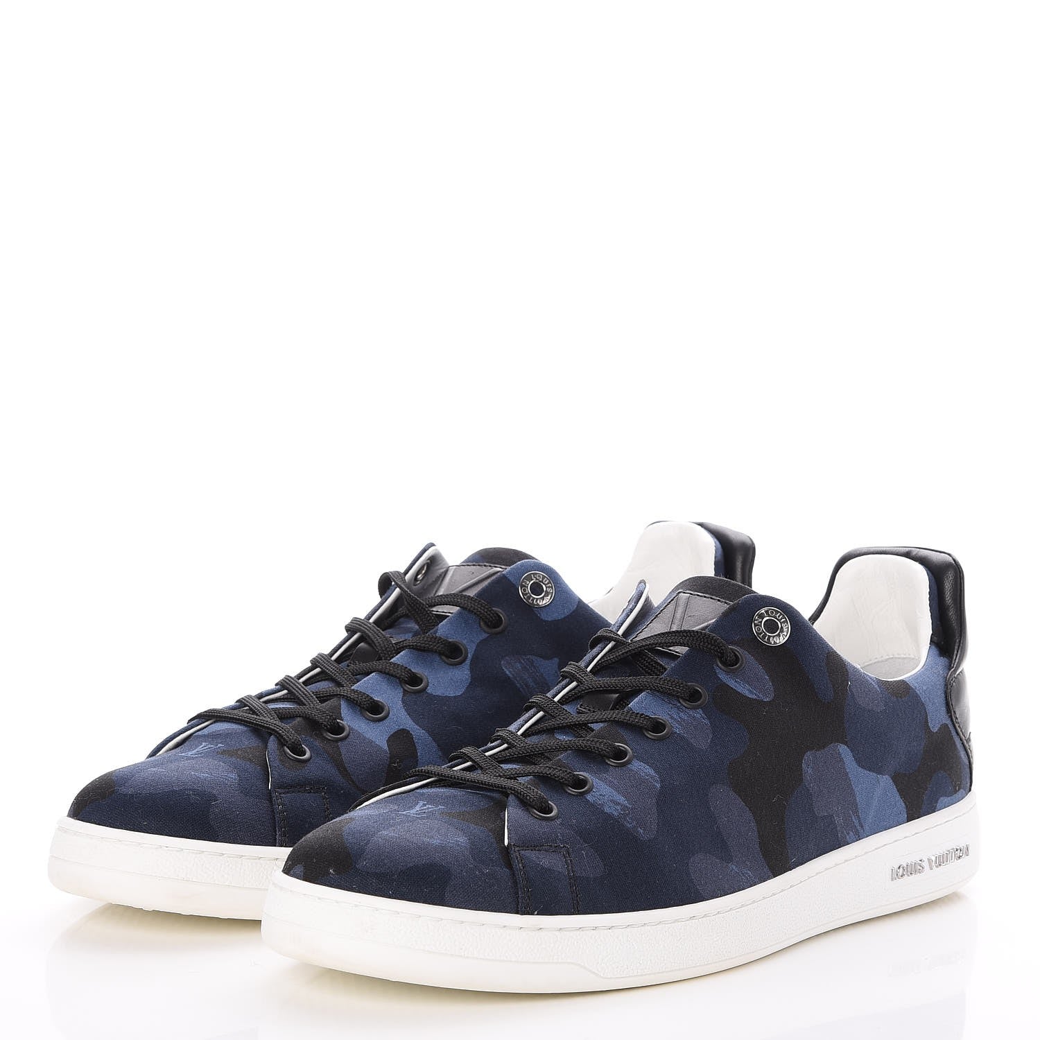 Louis Vuitton Mens Camouflage Front Row Low Top Sneakers 8.5 Blue 3 of 10