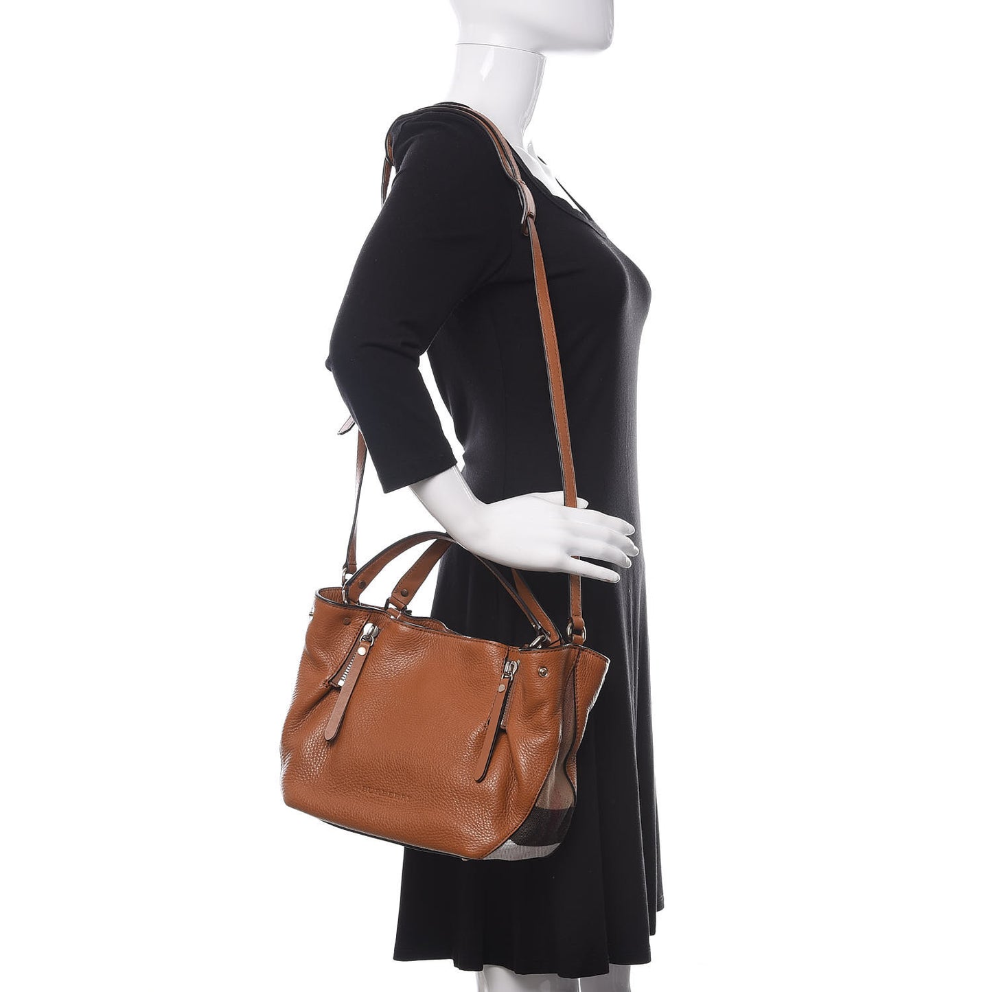 Grainy Calfskin House Check Small Maidstone Saddle Brown