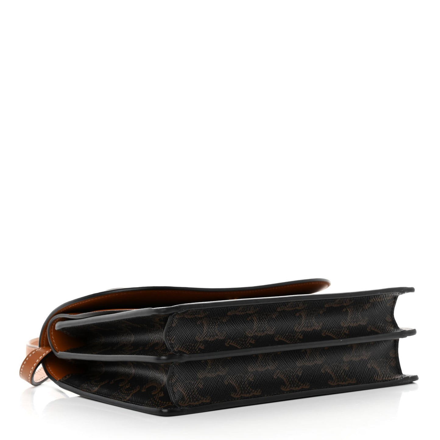 Triomphe Canvas Lambskin Wallet On Strap Tan