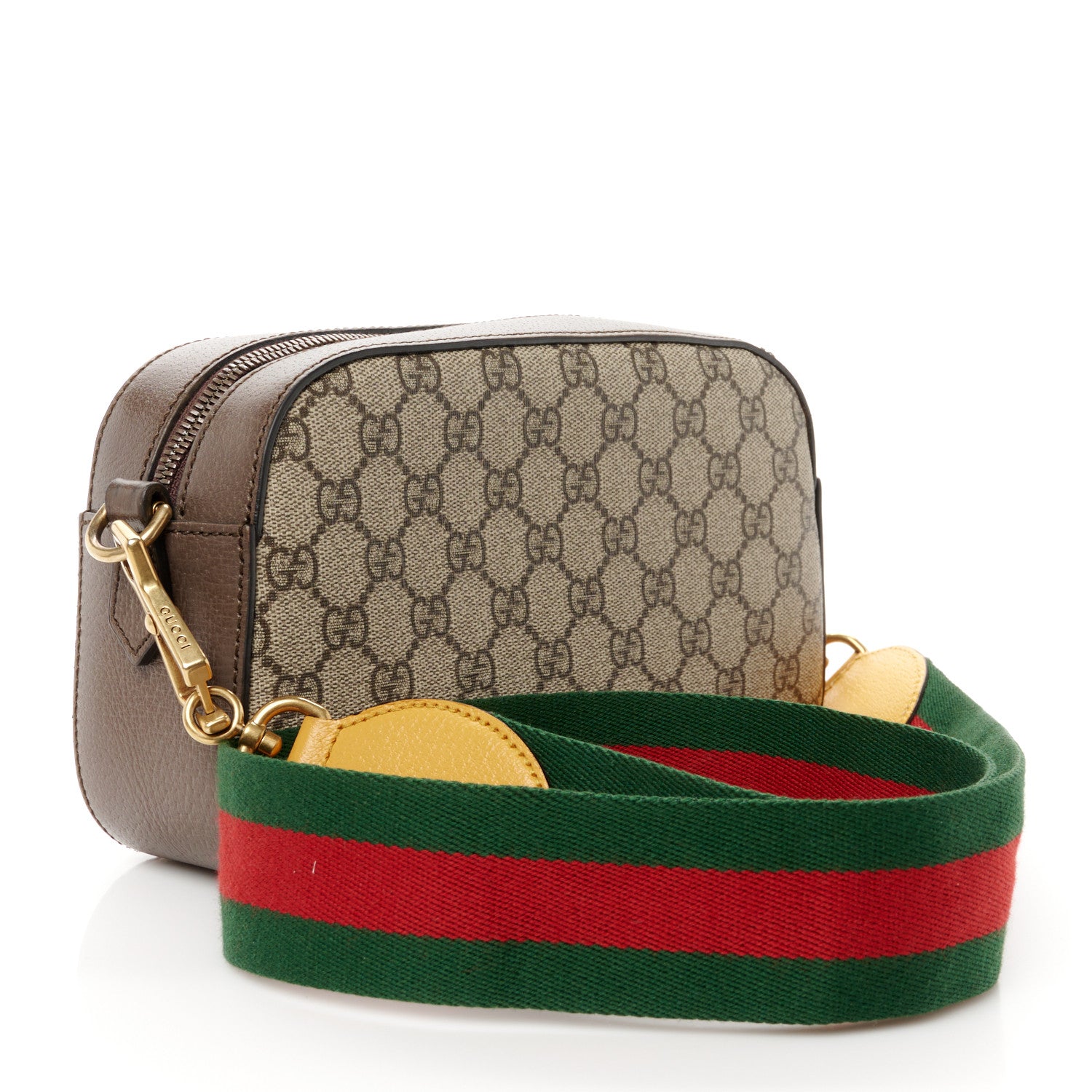 Gucci GG Supreme Monogram Web Neo Vintage Shoulder Bag Beige New Acero Crop 3 of 12