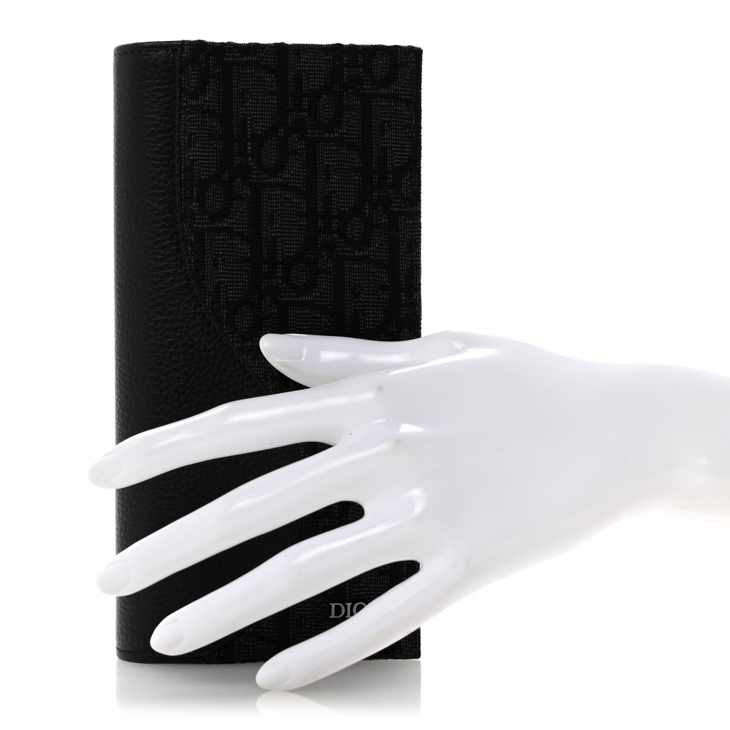 Oblique Saddle Long Vertical Wallet Black