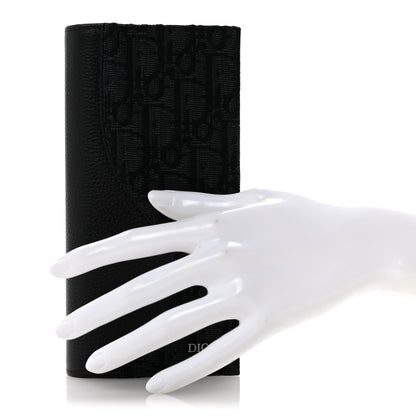 Christian Dior Oblique Saddle Long Vertical Wallet Black 2 of 9