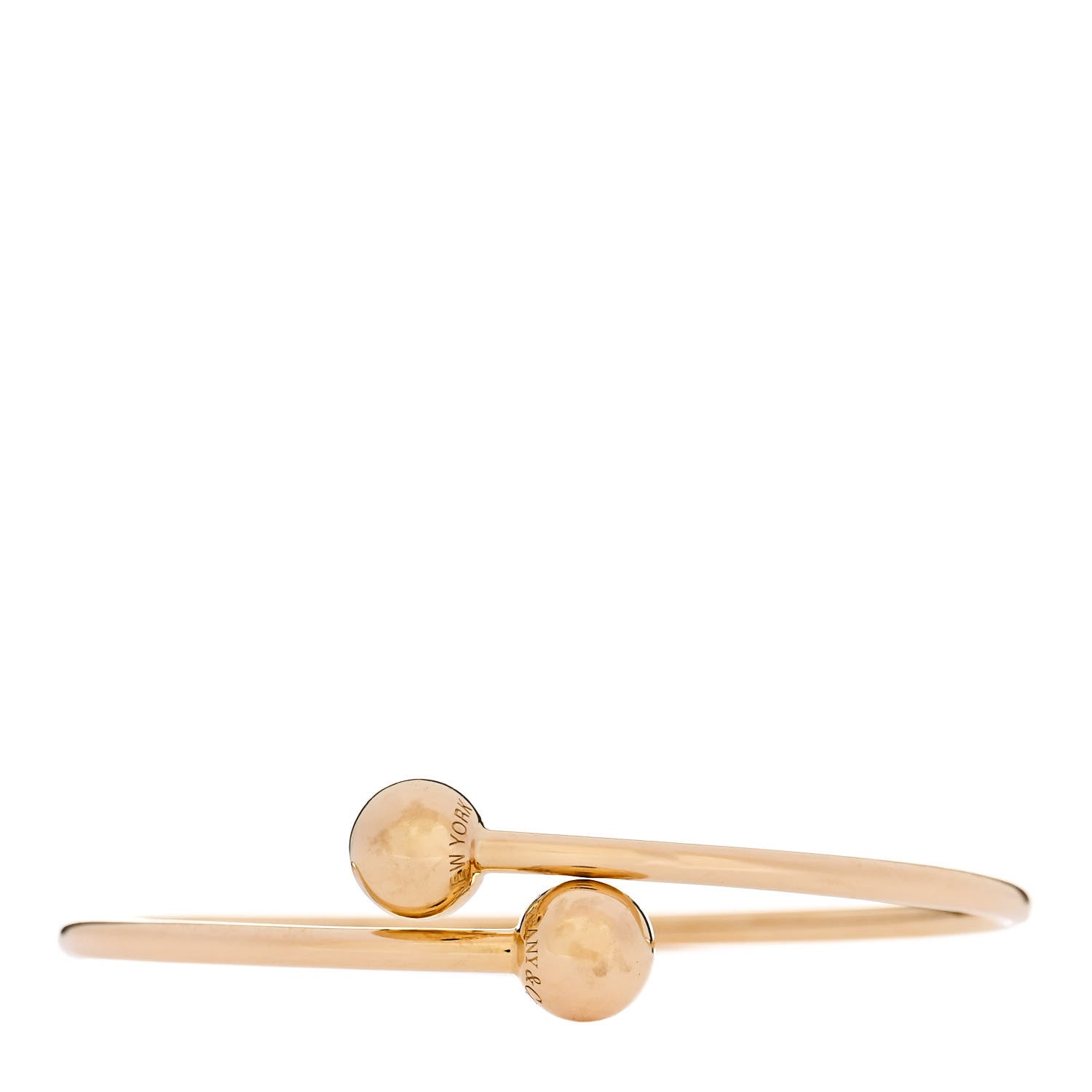 Tiffany 18K Yellow Gold 8mm HardWear Ball Bypass Bracelet 1 of 5