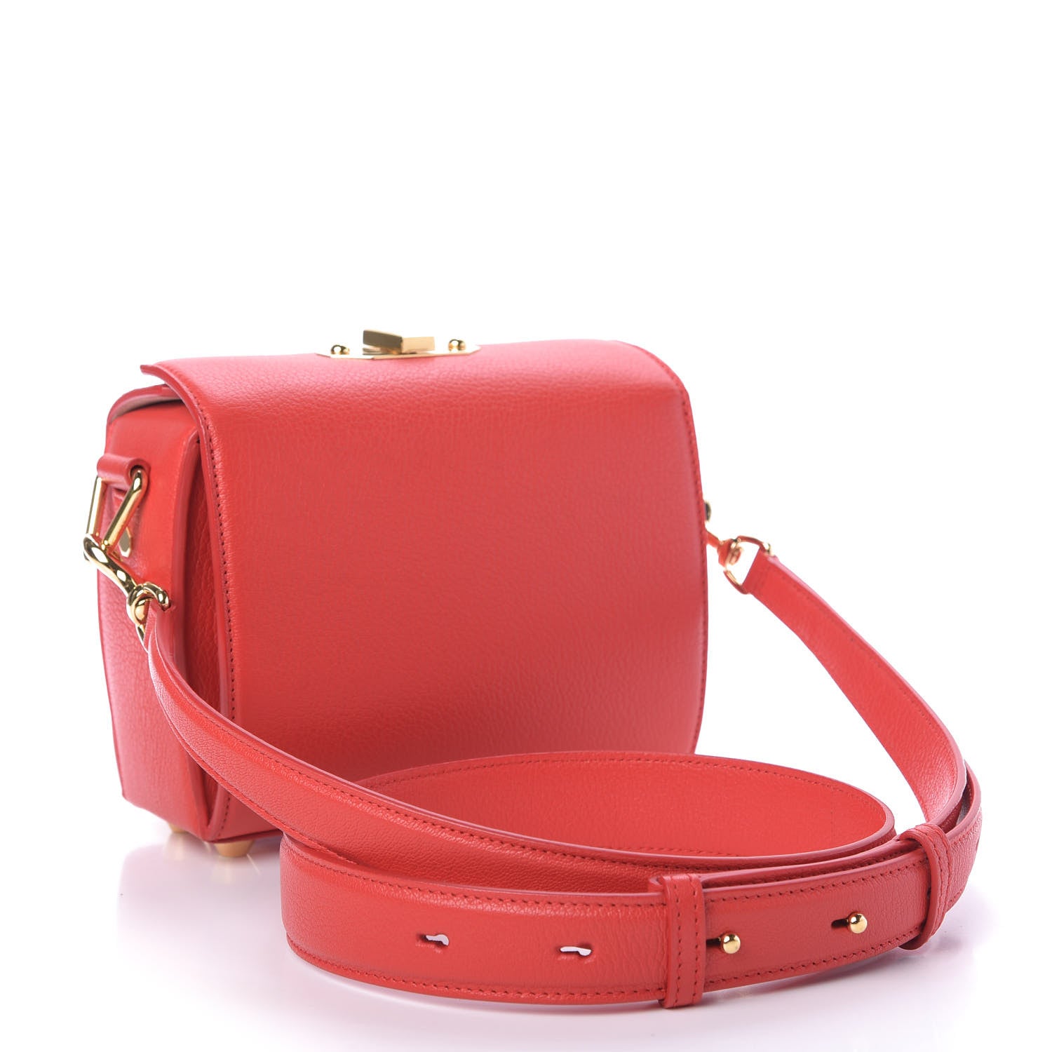Alexander McQueen Fine Grain Goatskin Box Shoulder Bag 19 Red 3 of 9