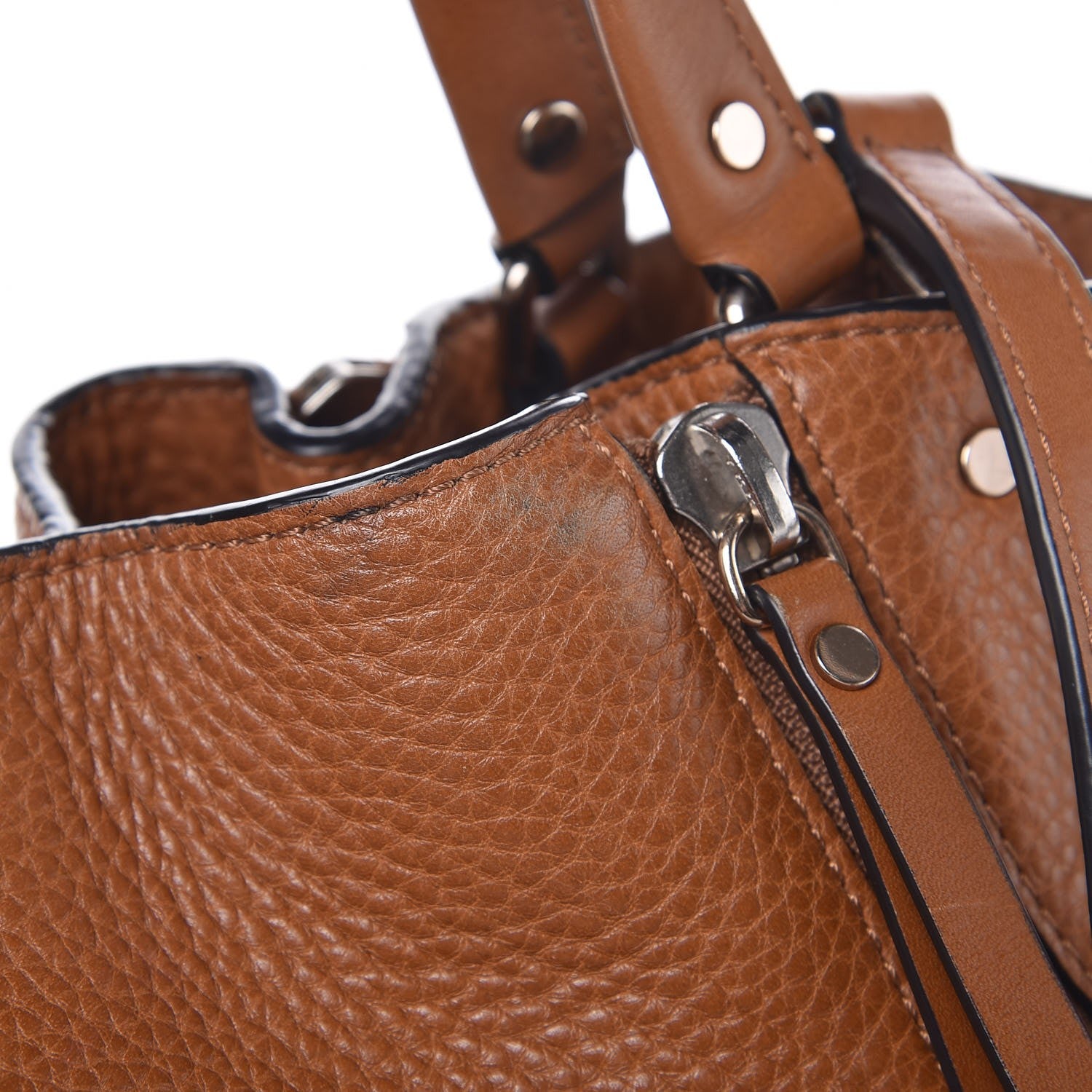 Burberry Grainy Calfskin House Check Small Maidstone Saddle Brown 9 of 14