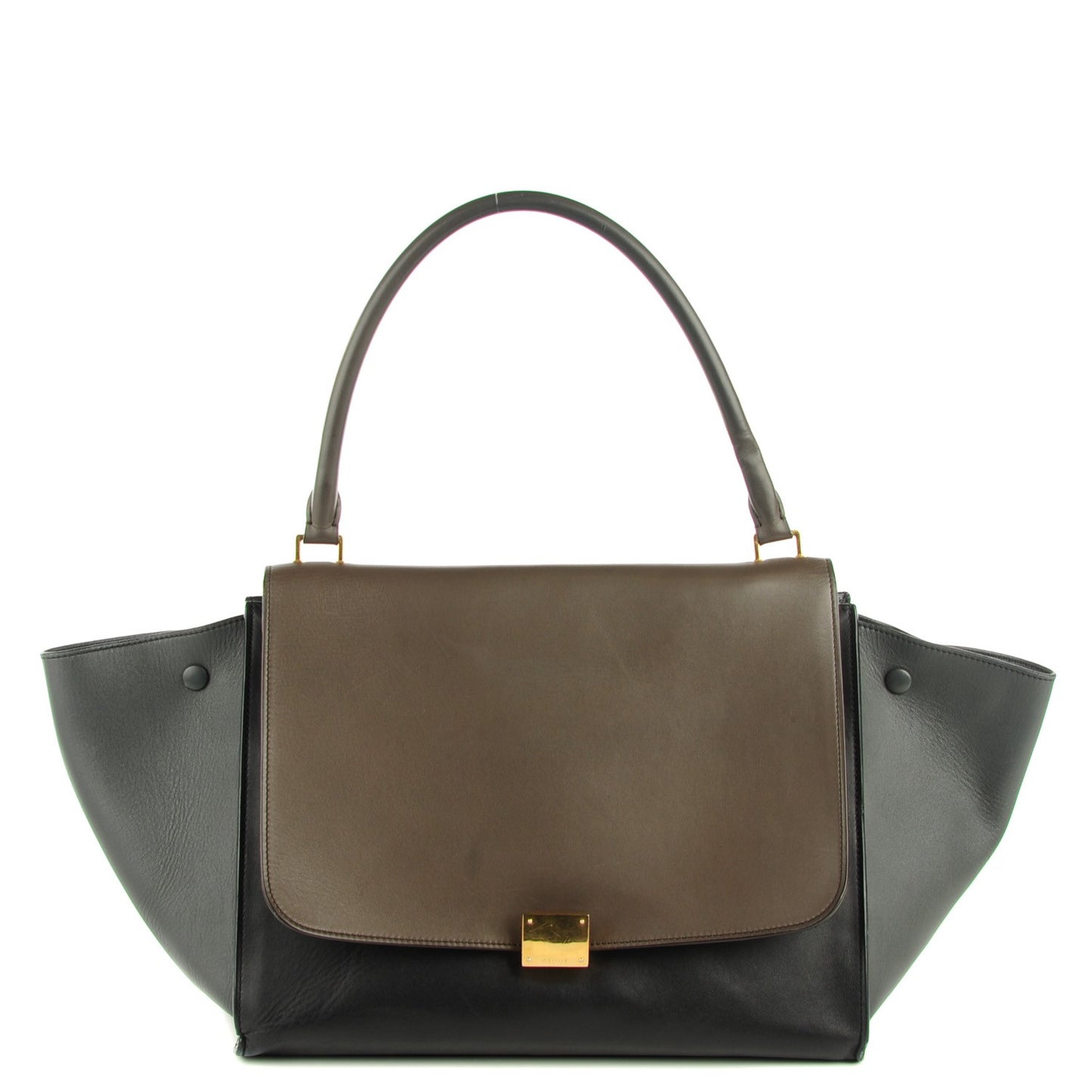 Smooth Calfskin Large Tri-Color Trapeze Anthracite