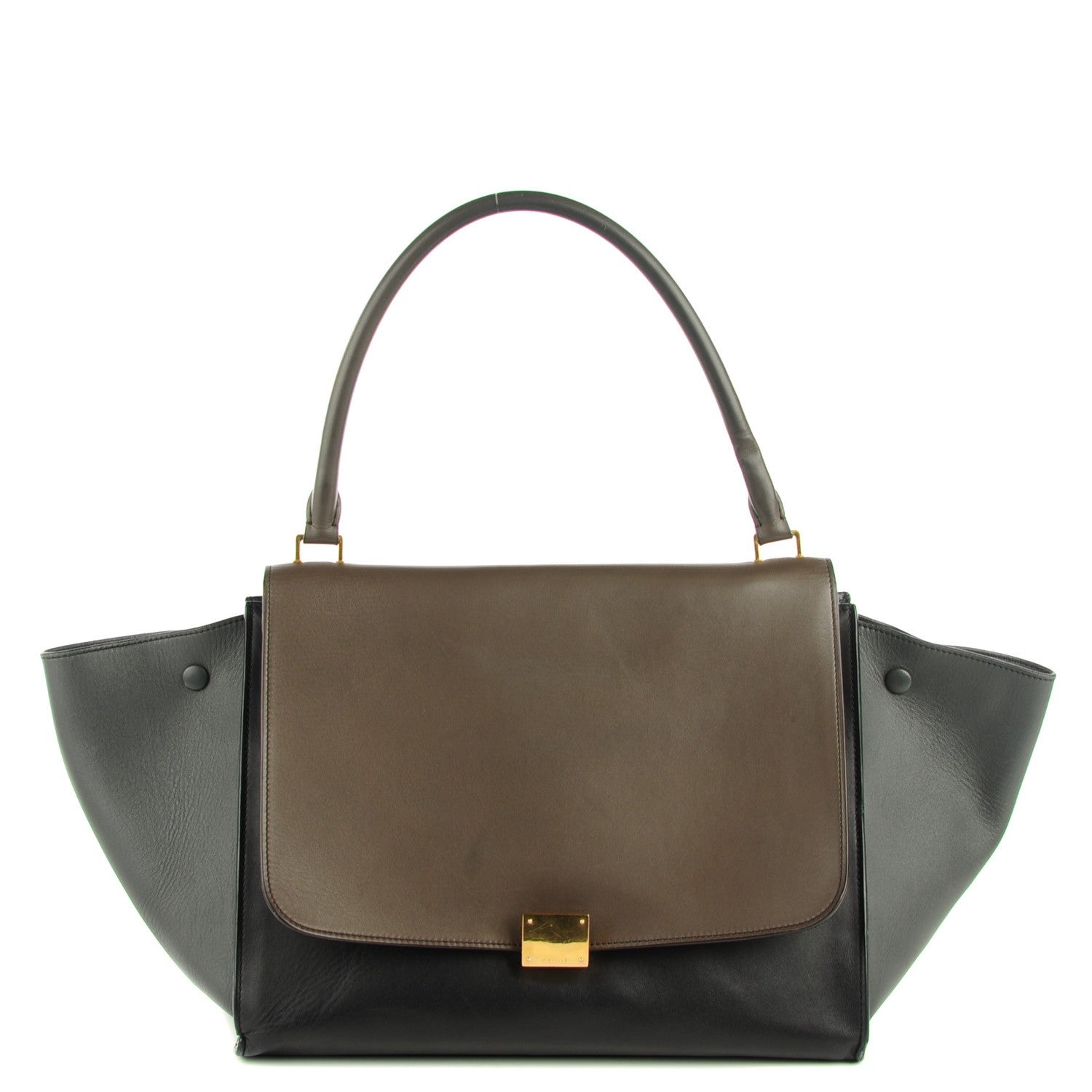 Celine Smooth Calfskin Large Tri-Color Trapeze Anthracite 1 of 9
