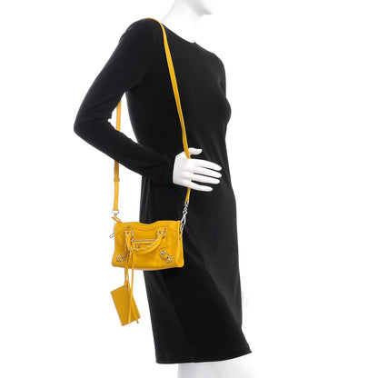 Balenciaga Chevre Silver Metallic Edge Hardware Nano City Jaune Epi 2 of 8