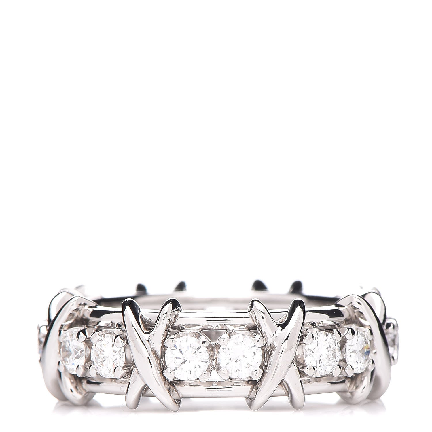 Tiffany Platinum Diamond Schlumberger Sixteen Stone Ring 52 6 3 of 6