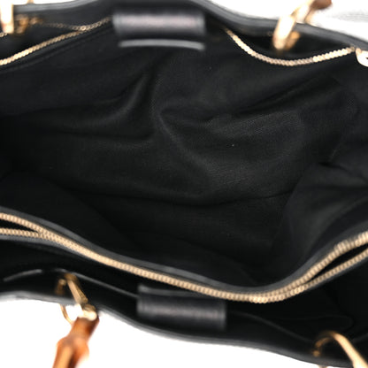 Gucci Pebbled Calfskin Medium Bamboo Shopper Tote Black 5 of 16