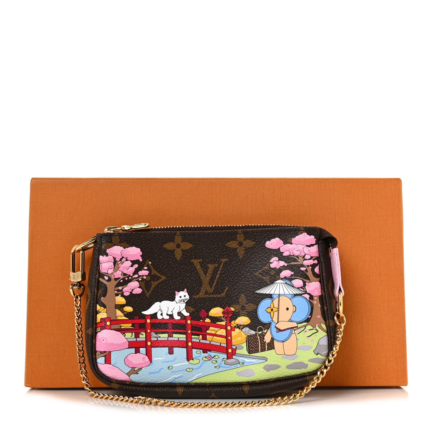Monogram 2021 Christmas Animation Japanese Garden Mini Pochette Accessories Wisteria Pink