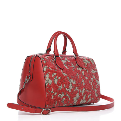 Gucci GG Supreme Monogram Arabesque Medium Boston Hibiscus Red 4 of 15