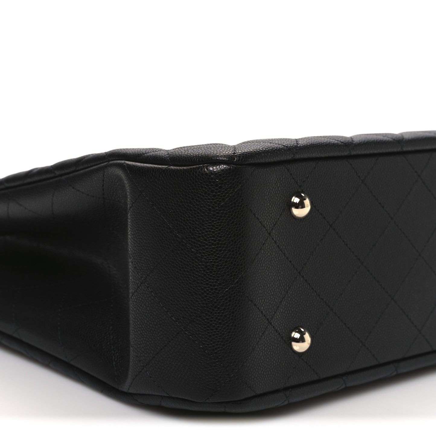 Caviar Quilted Large CC Shopping Tote Black