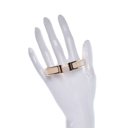 Hermes Enamel Narrow Clic Clac H Bracelet PM Beige Nacre 2 of 6