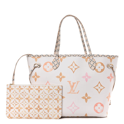 Louis Vuitton Monogram Giant By The Pool 2.0 Neverfull MM Beige 1 of 9