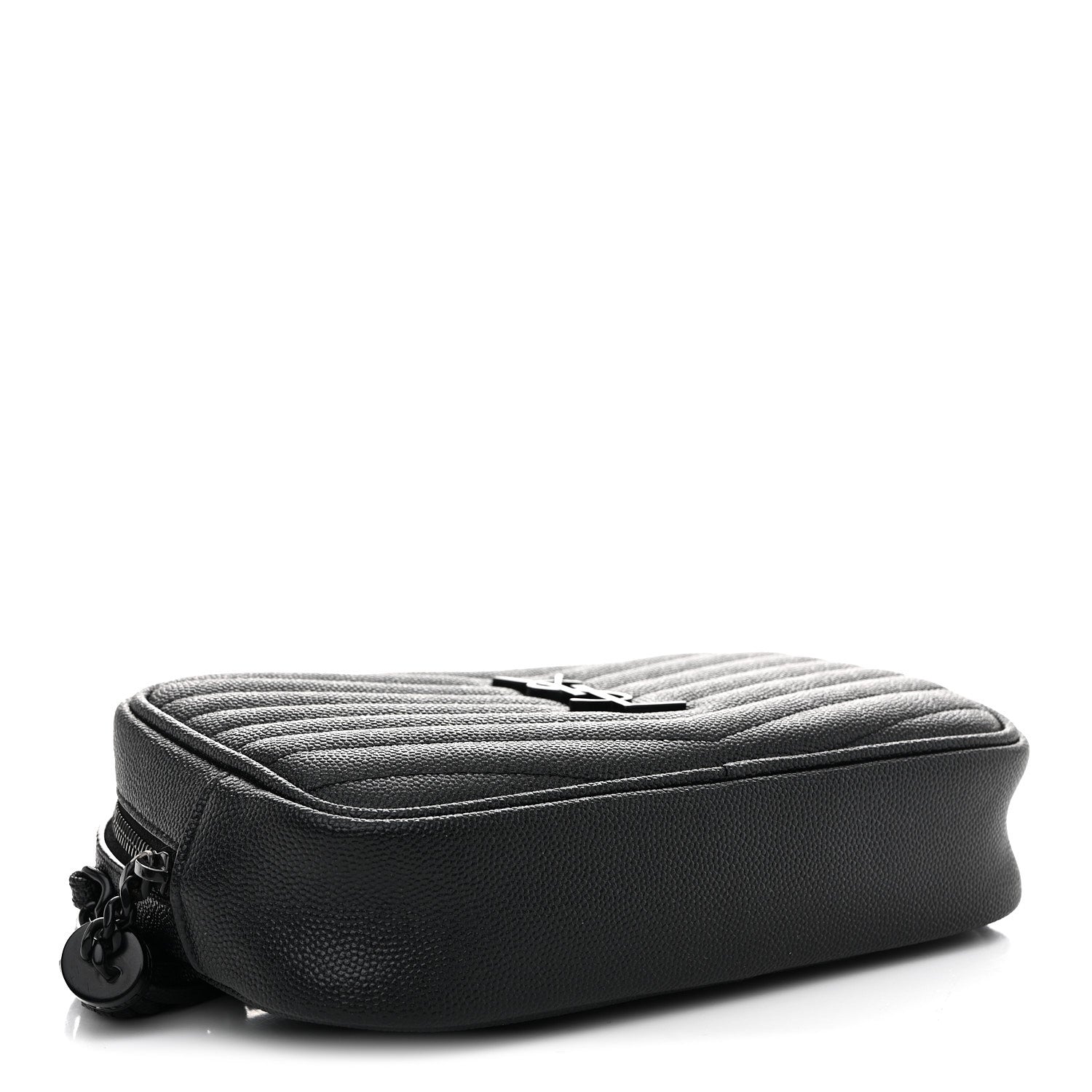 Saint Laurent Grain De Poudre Matelasse Monochrome Monogram Mini Lou Camera Bag Black 4 of 10
